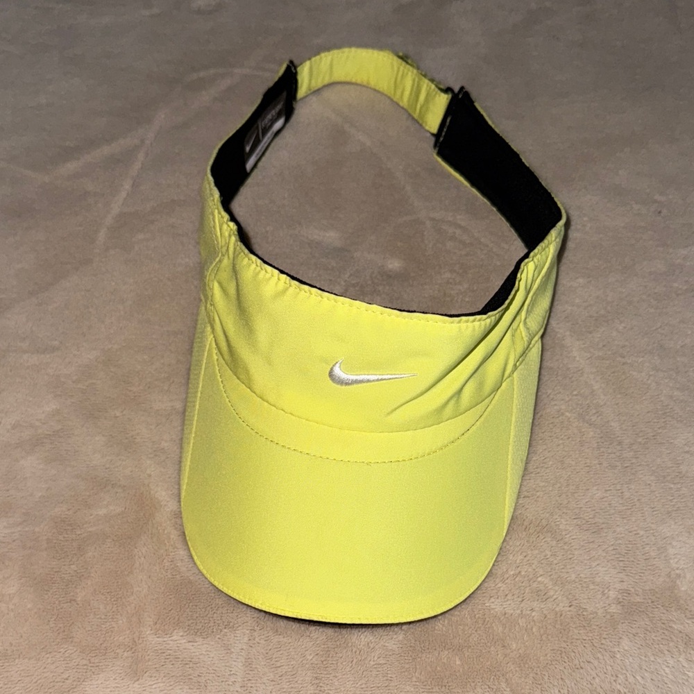 Nike Neon Yellow Adjustable Visor with Swoosh